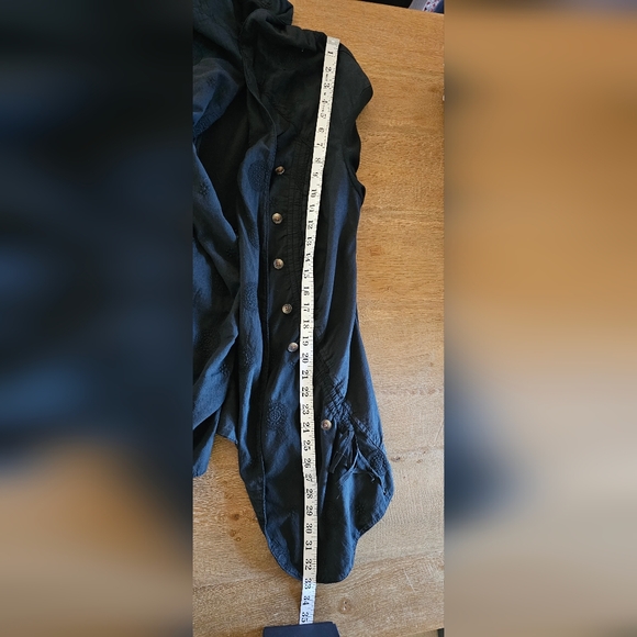 Prairie Underground Embroidered Organic Cotton Cardigan Jet Black size M - Picture 6 of 12